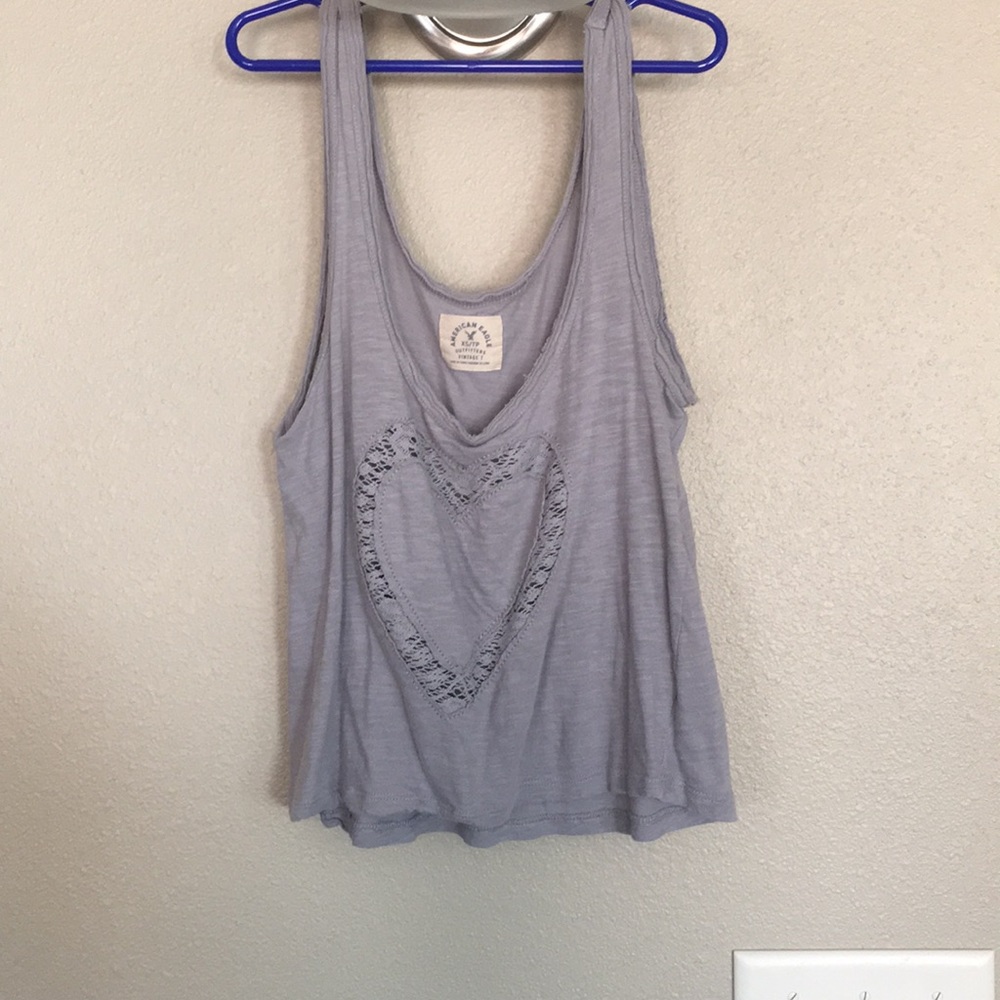 A cute grey heart cropped tank top!